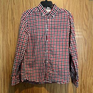 H&M LOGG plaid long sleeve button up shirt men size M